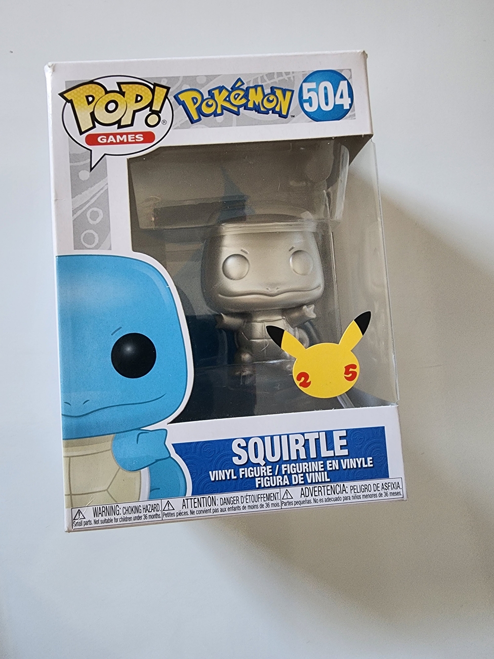 Funko Pop! Vinyl: Pokémon - Squirtle (Silver) (Metallic) #504 Like New